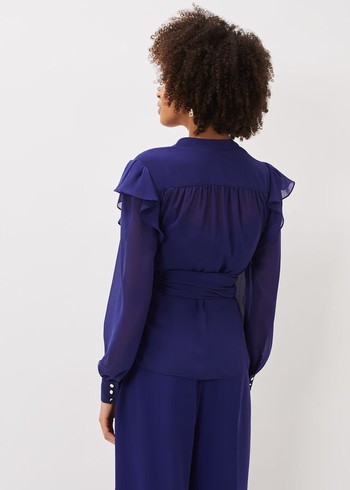 Phase Eight Avril Frill Wrap Co Ord Shirts Purple Canada | WCZYLR-035